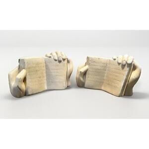 BookEnds Hands hold text from the U.S. Declaration of Independence VTG 1960s-70s